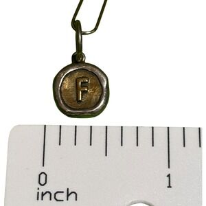 Waxing Poetic Initial F Typewriter Key Charm Sterling Silver Brass Mixed Metal